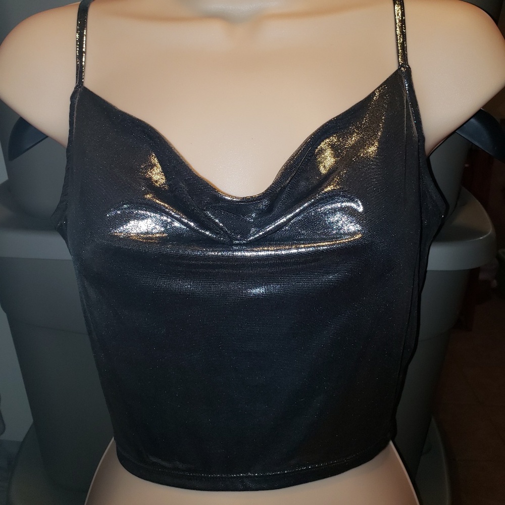 Charlotte Russe Metallic Crop Top